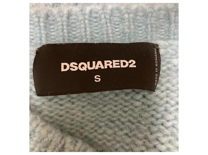 Autre Marque Dsquared2 Alpaka-Strickpullover Blau - Ansicht 4
