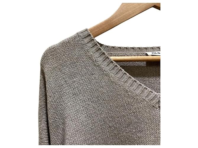 Jil Sander V-Ausschnitt Strickpullover Braun - Ansicht 2