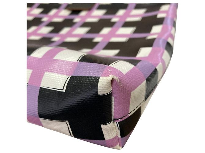 Borsa a pochette in PVC con stampa a quadri Marni Flower Cafe - vista 11