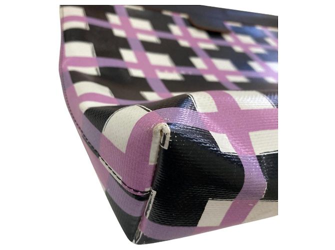 Borsa a pochette in PVC con stampa a quadri Marni Flower Cafe - vista 12