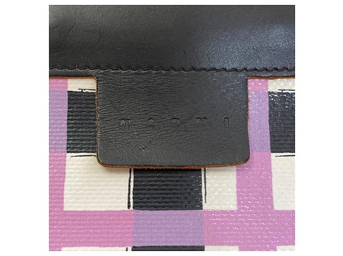 Borsa a pochette in PVC con stampa a quadri Marni Flower Cafe - vista 3