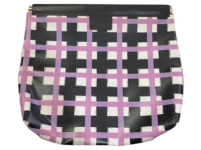 Borsa a pochette in PVC con stampa a quadri Marni Flower Cafe - vista 4