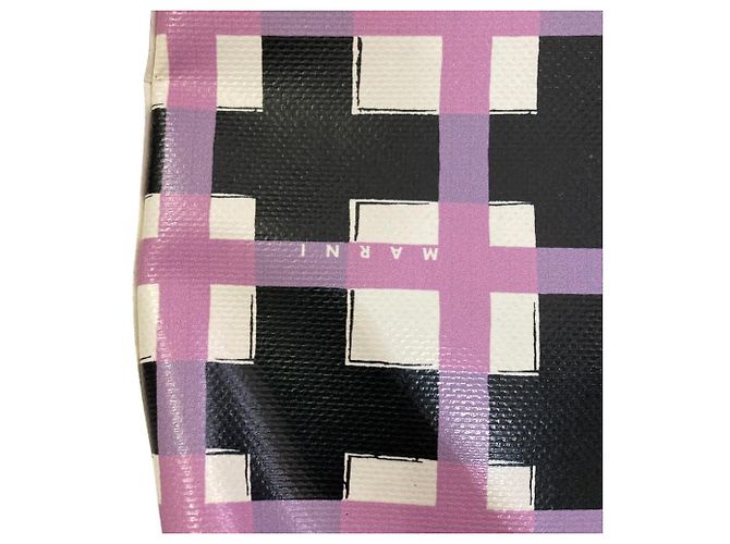 Borsa a pochette in PVC con stampa a quadri Marni Flower Cafe - vista 5
