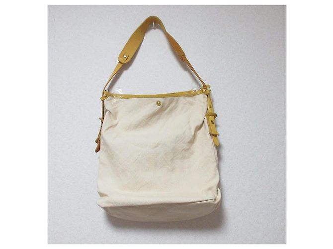 Autre Marque Borsa a tracolla in pelle e tela SEAGULL SHIP Beige - vista 2