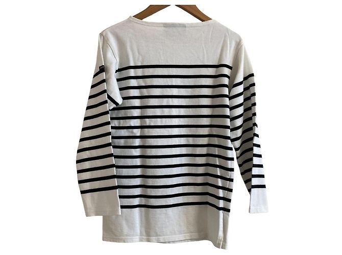 Autre Marque T-shirt de manga comprida SAINT JAMES WEISSON Border Preto Branco - vista 2