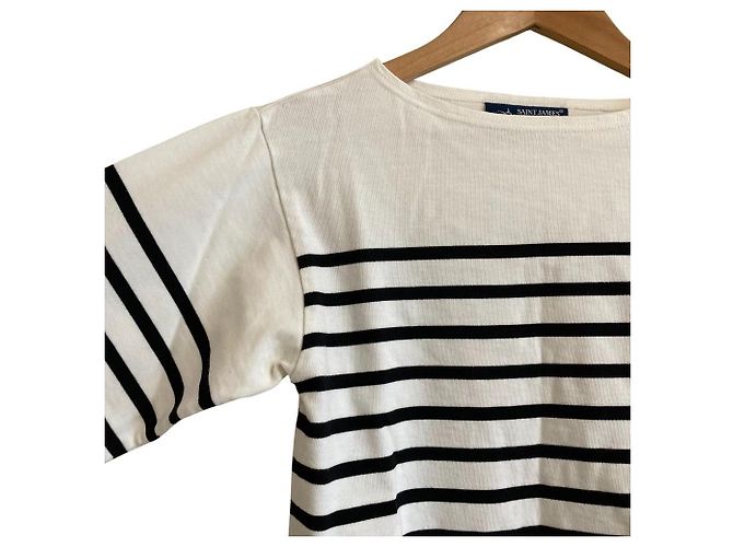 Autre Marque T-shirt de manga comprida SAINT JAMES WEISSON Border Preto Branco - vista 3
