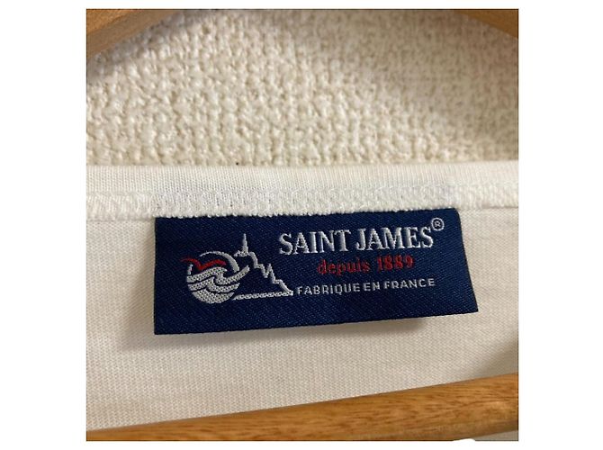 Autre Marque T-shirt de manga comprida SAINT JAMES WEISSON Border Preto Branco - vista 4
