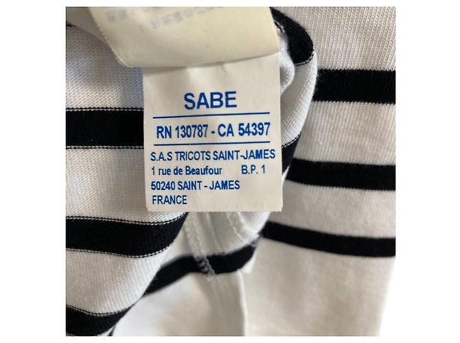 Autre Marque T-shirt de manga comprida SAINT JAMES WEISSON Border Preto Branco - vista 8