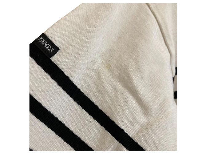 Autre Marque T-shirt de manga comprida SAINT JAMES WEISSON Border Preto Branco - vista 9