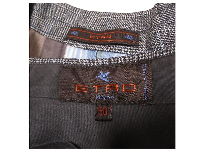 Autre Marque Conjunto de traje de lana a cuadros Etro Castaño - vista 9