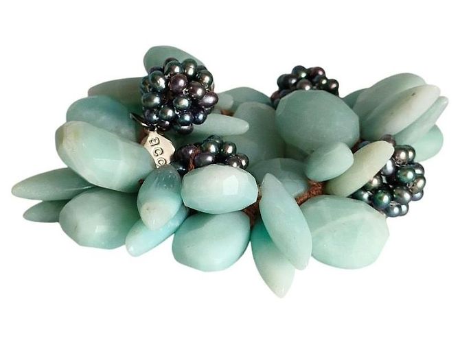 Autre Marque Bracciale elastico per capelli in pietra Acca Blu - vista 2
