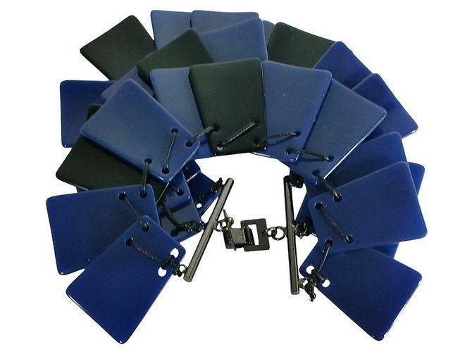 Autre Marque Bracciale matohu Square Parts Bicolor Nero - vista 3