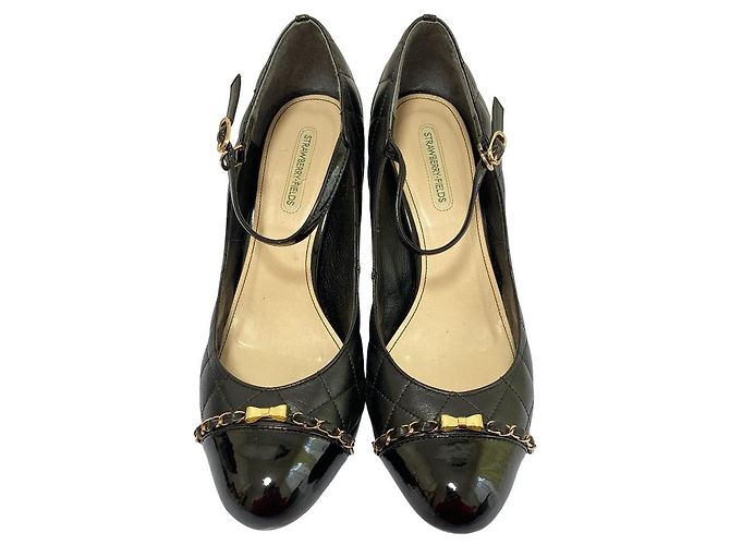 Autre Marque STRAWBERRY-FIELDS Pumps mit gestepptem Bandriemen Schwarz - Ansicht 2