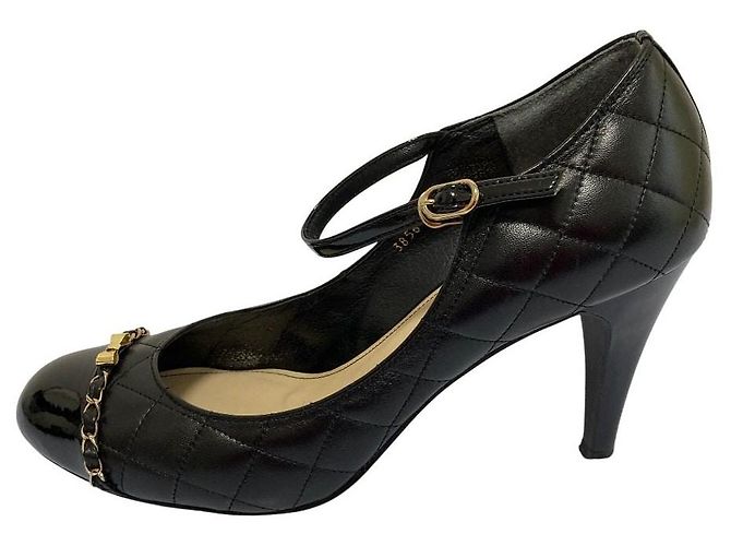 Autre Marque STRAWBERRY-FIELDS Pumps mit gestepptem Bandriemen Schwarz - Ansicht 3