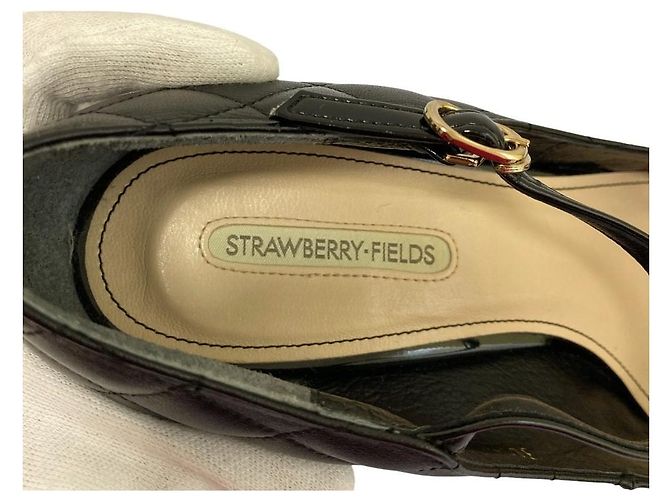 Autre Marque STRAWBERRY-FIELDS Pumps mit gestepptem Bandriemen Schwarz - Ansicht 6