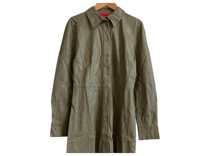 Autre Marque MAX&Co. Eco-Lederkleid Grün Olivgrün - Ansicht 3