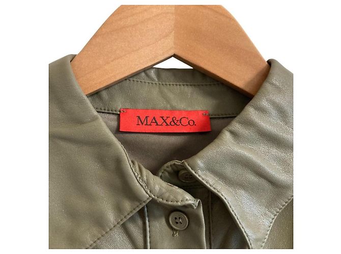 Autre Marque MAX&Co. Eco-Lederkleid Grün Olivgrün - Ansicht 4