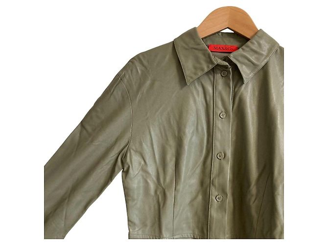 Autre Marque MAX&Co. Eco-Lederkleid Grün Olivgrün - Ansicht 6