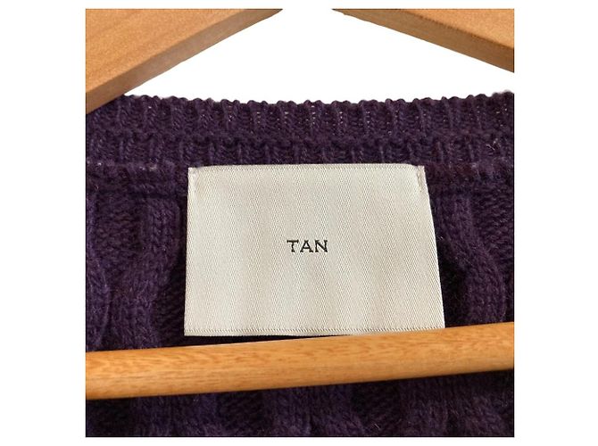 Autre Marque TAN Kurzstrickpullover aus Wolle Lila - Ansicht 4