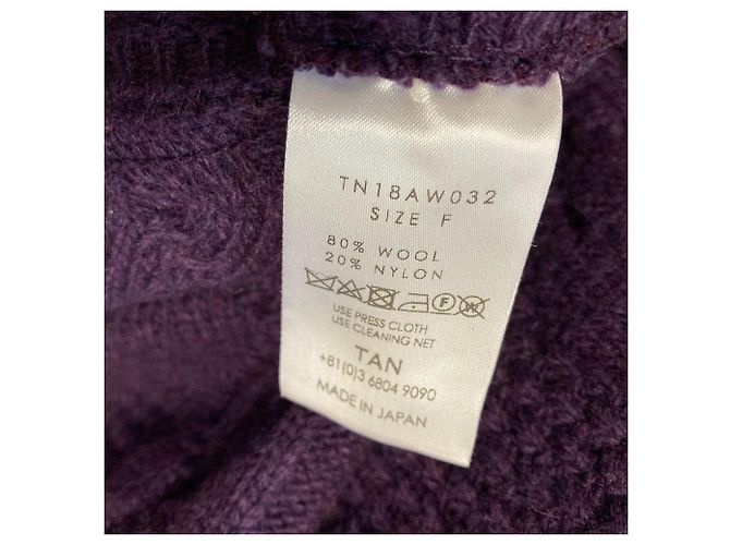Autre Marque TAN Kurzstrickpullover aus Wolle Lila - Ansicht 6