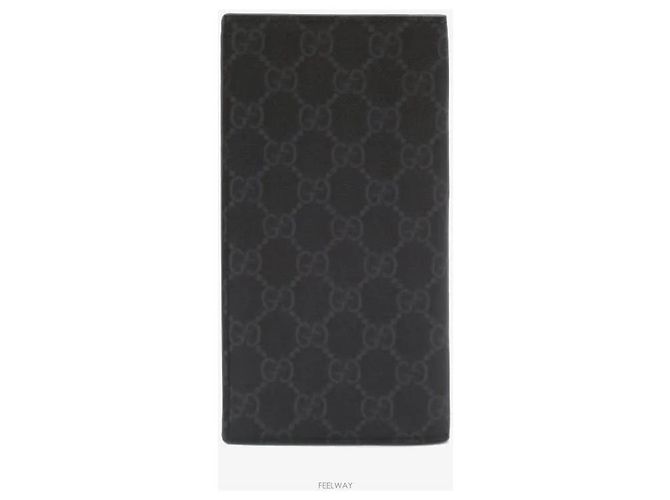 Gucci Long Wallet Grey Leather Brown - view 3