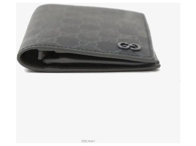 Gucci Long Wallet Grey Leather Brown - view 4
