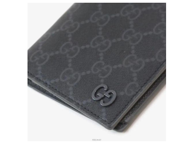 Gucci Long Wallet Grey Leather Brown - view 6
