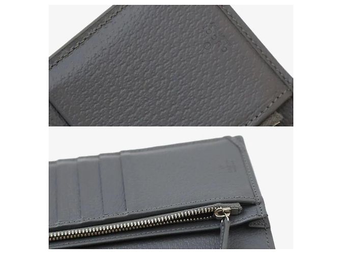 Gucci Long Wallet Grey Leather Brown - view 7
