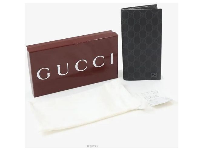 Gucci Long Wallet Grey Leather Brown - view 8