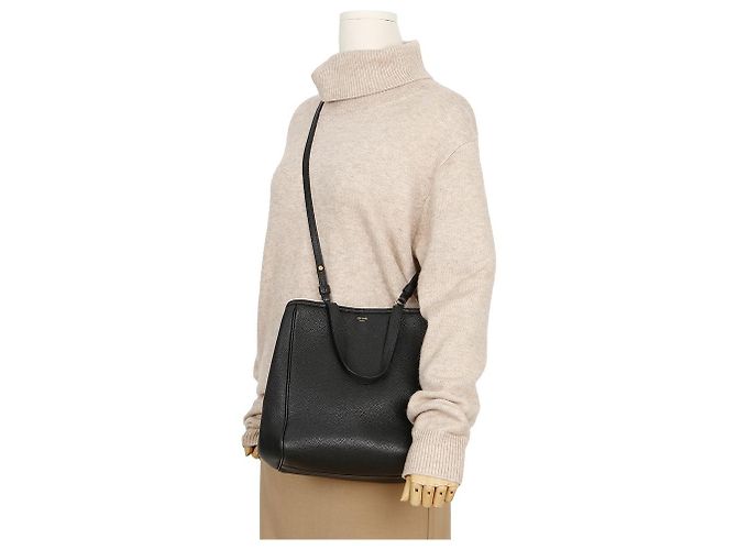 Cabas Céline Borsa a spalla Tote Fold piccola in pelle di vitello Nera Nero - vista 10
