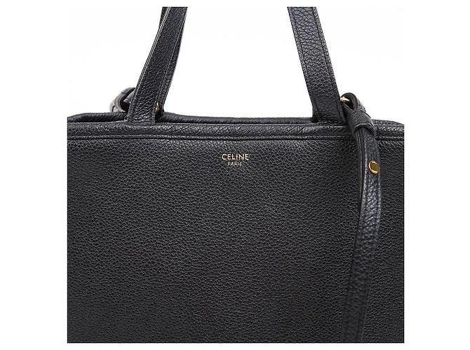 Cabas Céline Borsa a spalla Tote Fold piccola in pelle di vitello Nera Nero - vista 3
