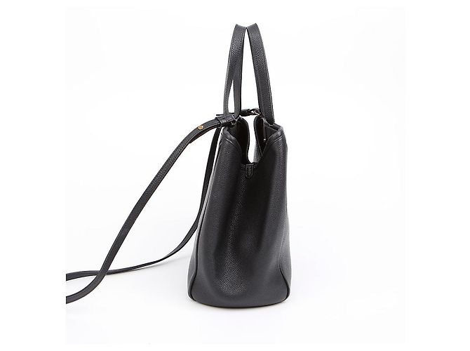 Cabas Céline Borsa a spalla Tote Fold piccola in pelle di vitello Nera Nero - vista 5