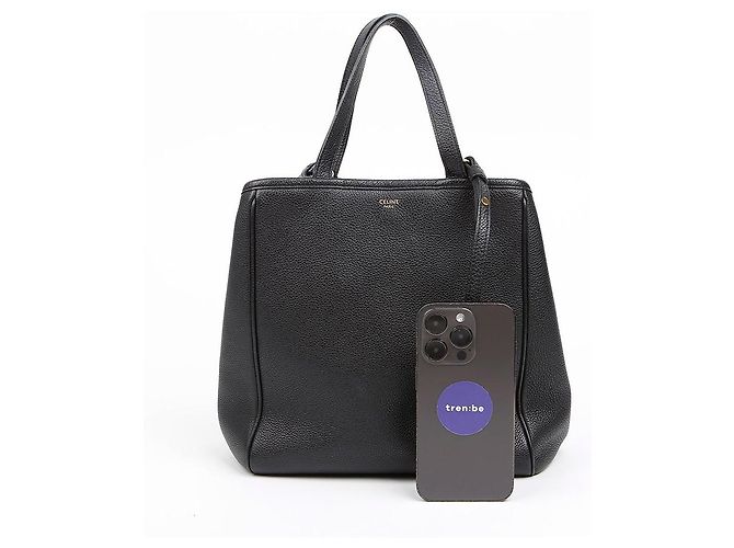 Cabas Céline Borsa a spalla Tote Fold piccola in pelle di vitello Nera Nero - vista 8