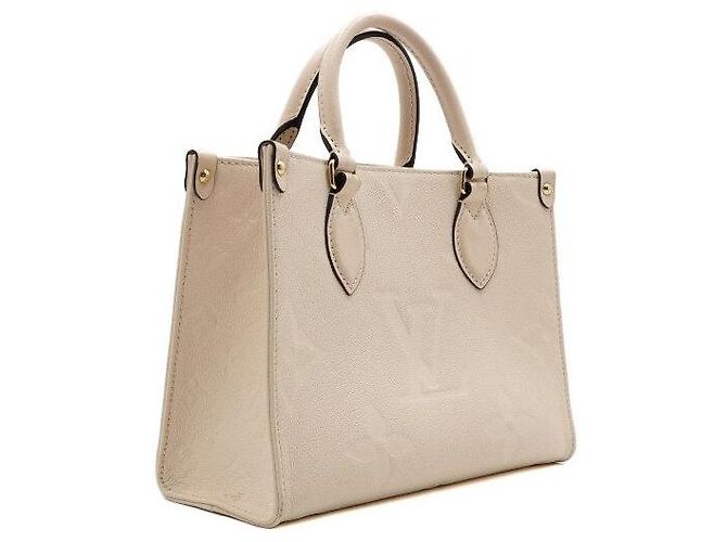 Louis Vuitton Borsa a mano e a tracolla OnTheGo PM Monogram Empreinte Cream Marrone - vista 4