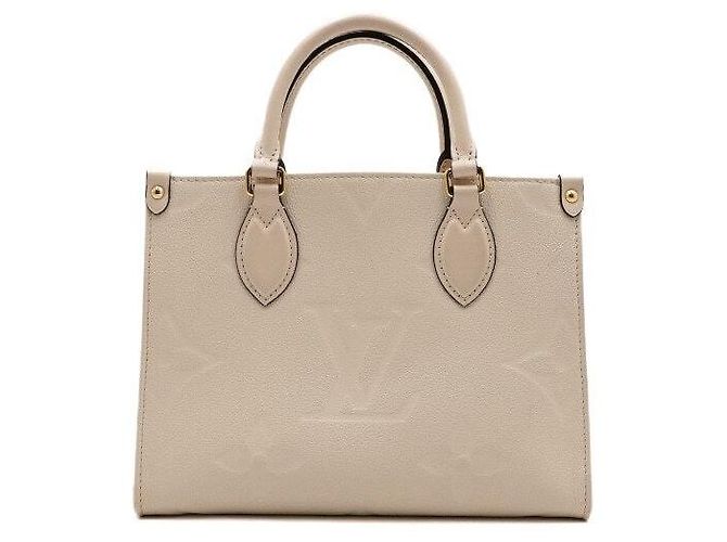 Louis Vuitton Borsa a mano e a tracolla OnTheGo PM Monogram Empreinte Cream Marrone - vista 5