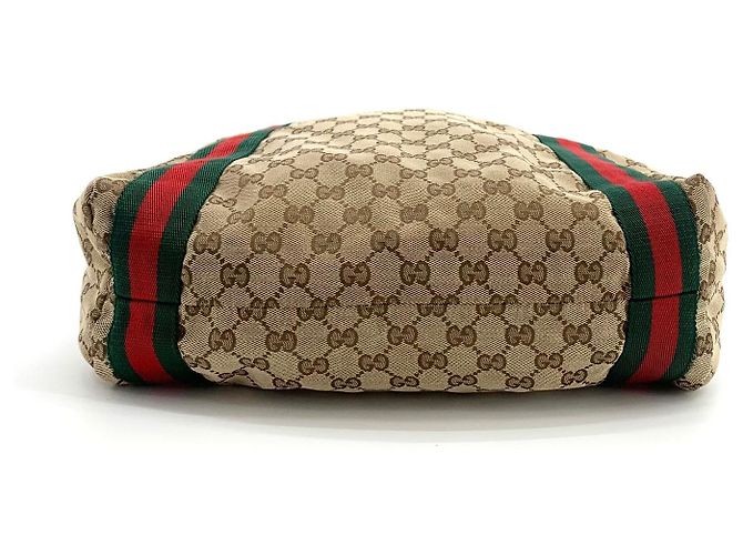 Gucci Jacquard Web Stripe Tote Bag Braun - Ansicht 5