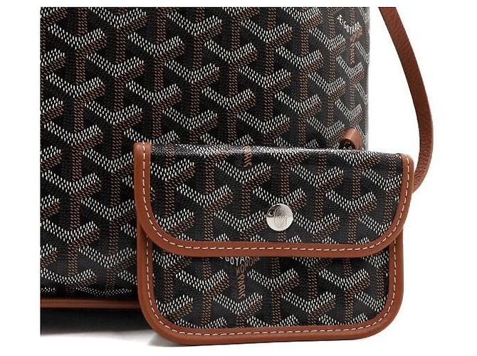 Goyard Mini Tote Bag SAC ANJOU Black Tan - vista 6