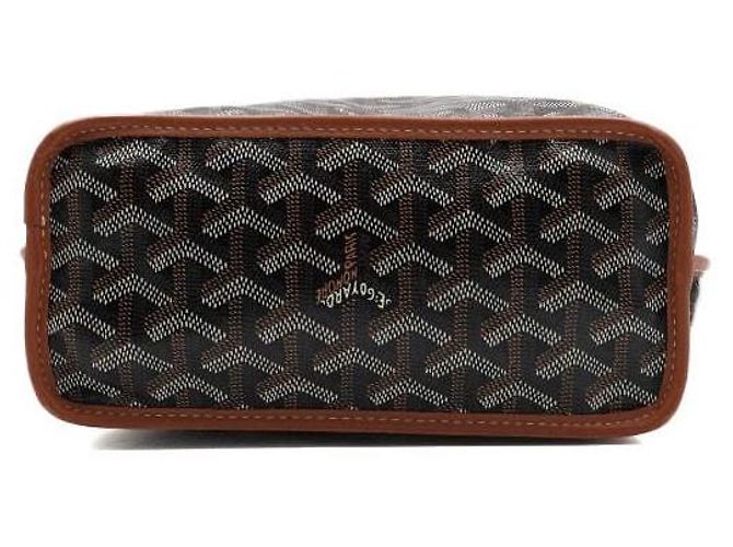Goyard Mini Tote Bag SAC ANJOU Black Tan - vista 7