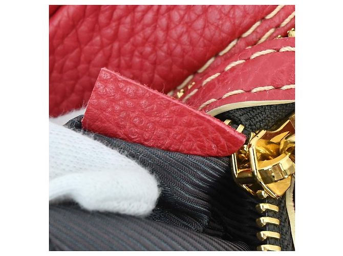 Louis Vuitton Carryall Leather Rosso - vista 5