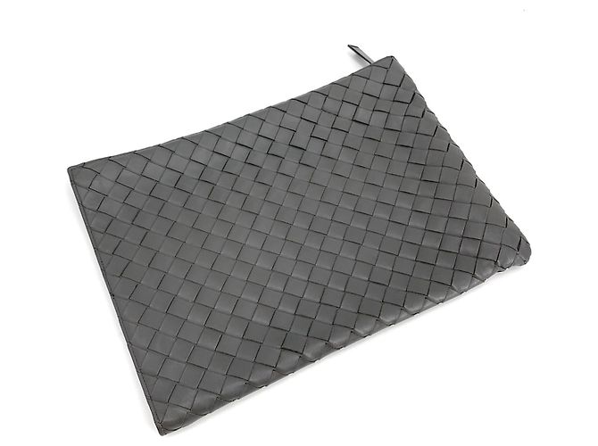 Bottega Veneta Clutch Document Intrecciato Large Marrone - vista 8