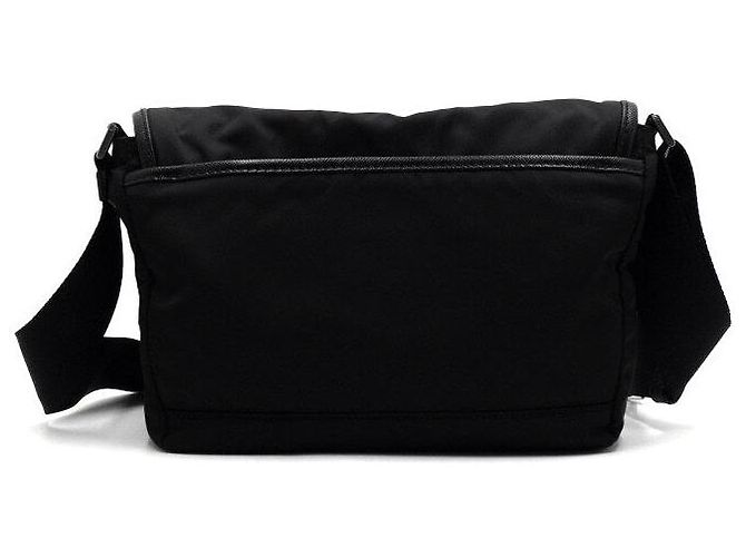 Prada Borsa Messenger e Borsa a Tracolla in Re-Nylon Nero con Logo Argento - vista 4