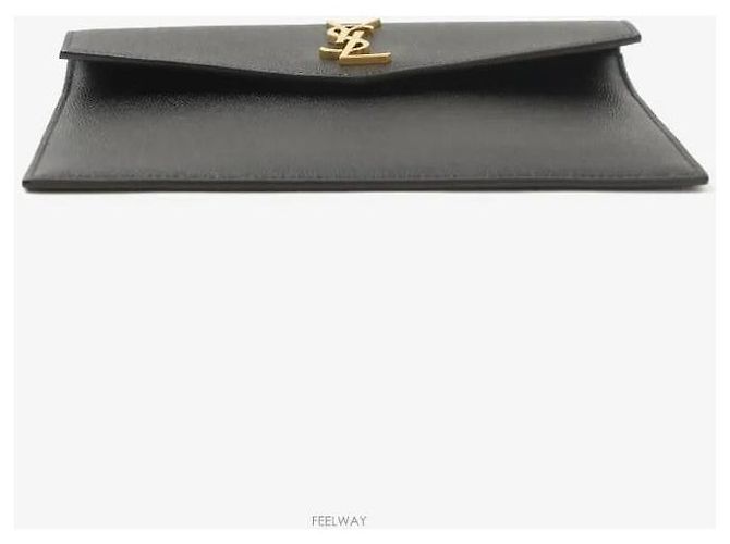 Saint Laurent Clutch Uptown Pouch Black Gold Nero - vista 4