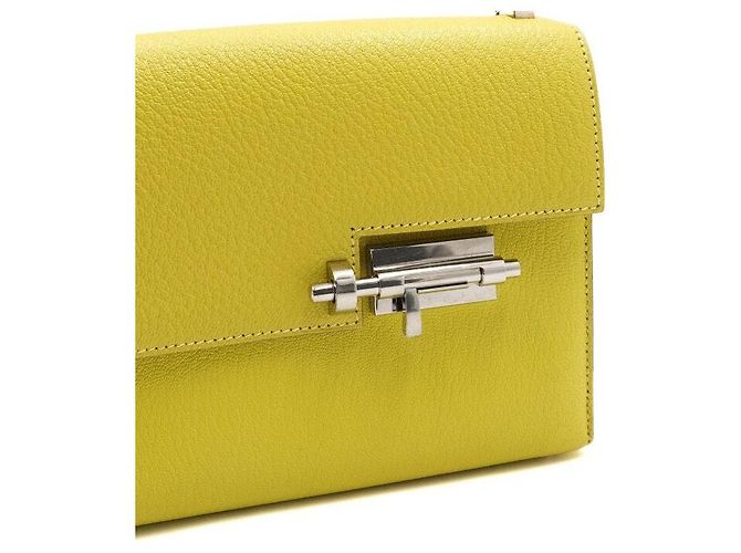 Hermès Mini borsa crossbody con catena color Lime Giallo - vista 10