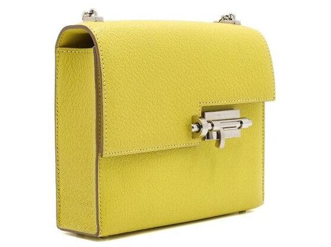 Hermès Mini borsa crossbody con catena color Lime Giallo - vista 4