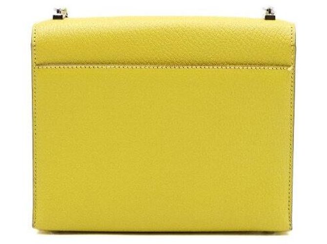Hermès Mini borsa crossbody con catena color Lime Giallo - vista 5