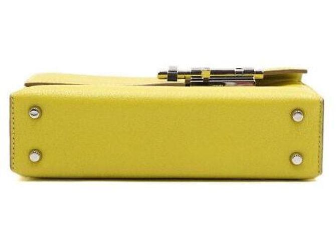 Hermès Mini borsa crossbody con catena color Lime Giallo - vista 8