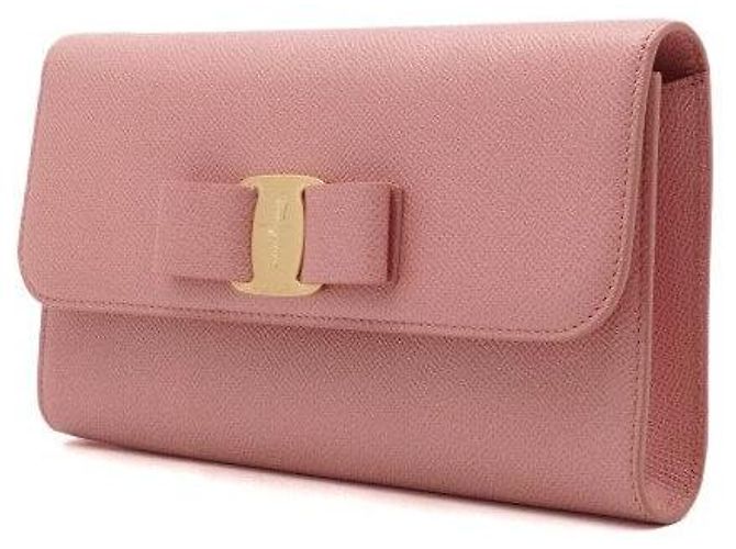 Salvatore Ferragamo Mini Clutch con Fiocco Rosa e Borsa a Tracolla con Catena Dorata - vista 2