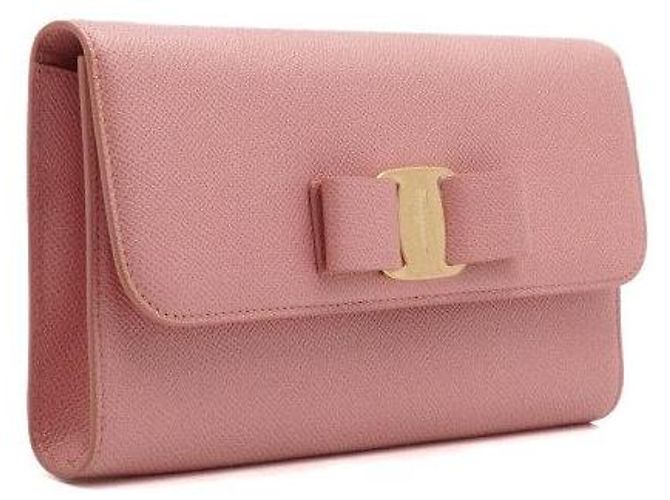 Salvatore Ferragamo Mini Clutch con Fiocco Rosa e Borsa a Tracolla con Catena Dorata - vista 3