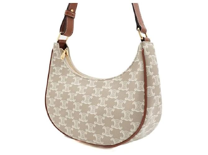 Céline Borsa Hobo Triomphe Ava Beige Marrone - vista 2