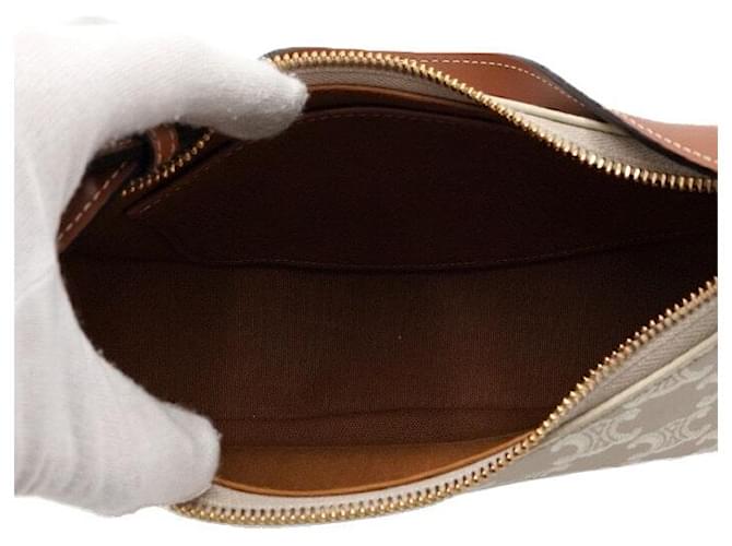 Céline Borsa Hobo Triomphe Ava Beige Marrone - vista 5